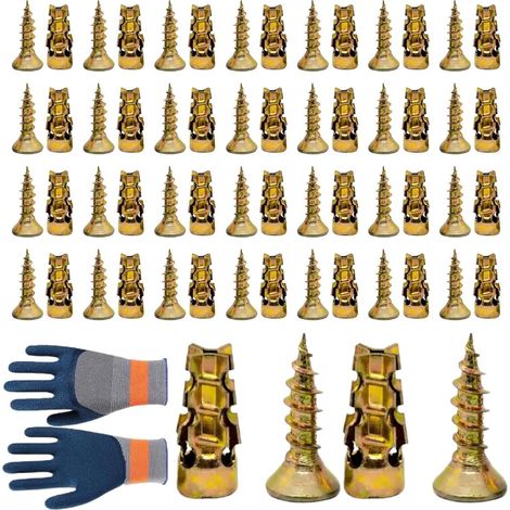 Möbelscharnierschrauben, Robustes 20-teiliges Set Mit Handschuhen - Reparaturset Für Tür- Und Trockenbauscharniere Zur Montage, Reparatur Und Restaurierung Von Türen Und Möbeln.