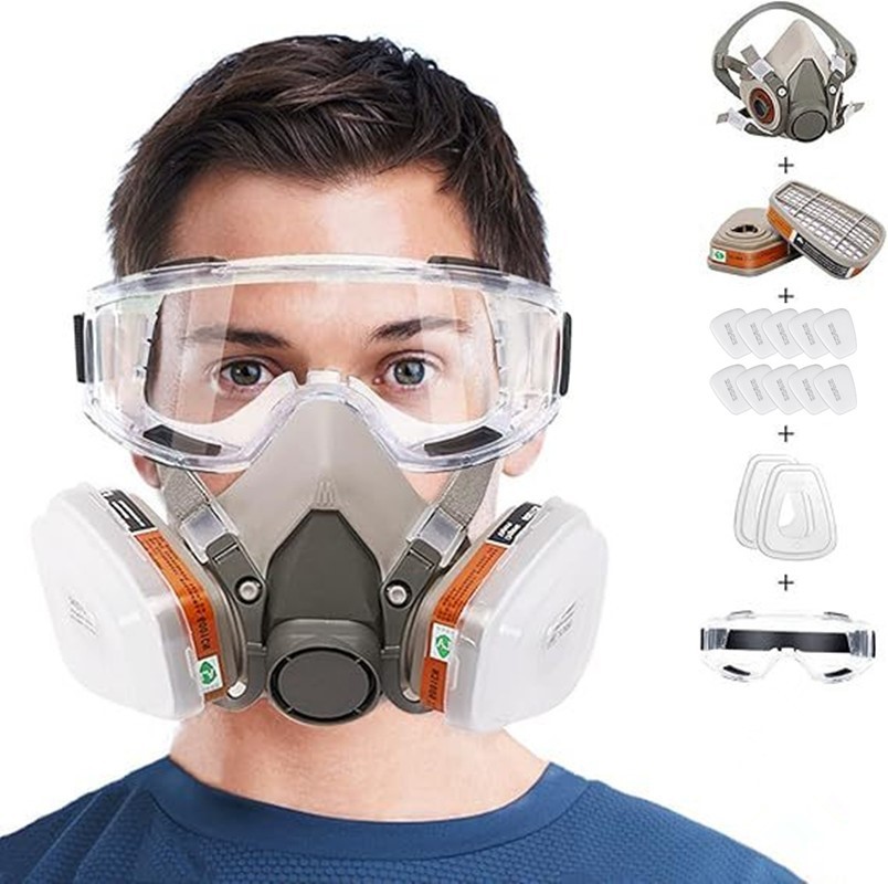 Atemschutz Halbmaske Gasmaske 6200 Staubmaske Lackiermaske Mit Wechselfiltern De