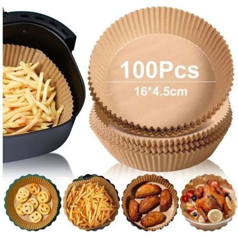 Papierförmchen Für Heißluftfritteusen, 100 Stück, Vorgeschnittenes, Rundes, Schalenförmiges Pergamentpapier, 47