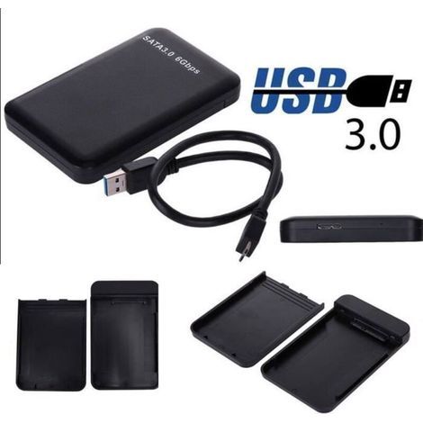 2,5" Usb 3.0 Sata 3.0 Hdd-festplattengehäuse, Unterstützt 6 Gbit/s, Uasp-protokoll, 3 Tb (schwarz)