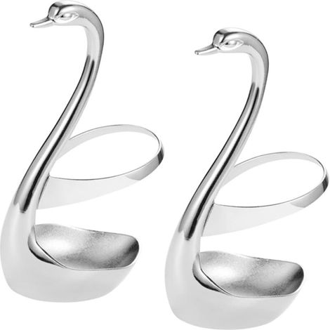Csparcv 2-teiliger Besteckkasten „schwan“, Obstgabelnhalter, Besteckhalter, Silber-zink-legierung