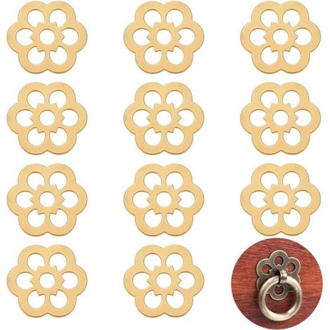 10 Messing-unterlegscheiben, Goldfarbene, Blütenförmige Unterlegscheiben, Dekorative Dichtung, Klassische Möbelbeschläge, Dekoration Für Türen, Möbel Und Schränke
