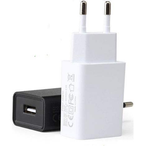 Eu 5v/2a Usb-ladegerät, Ce-zertifiziert, 2er-pack – Für Iphone Und Android, Weiß-schwarzes Design