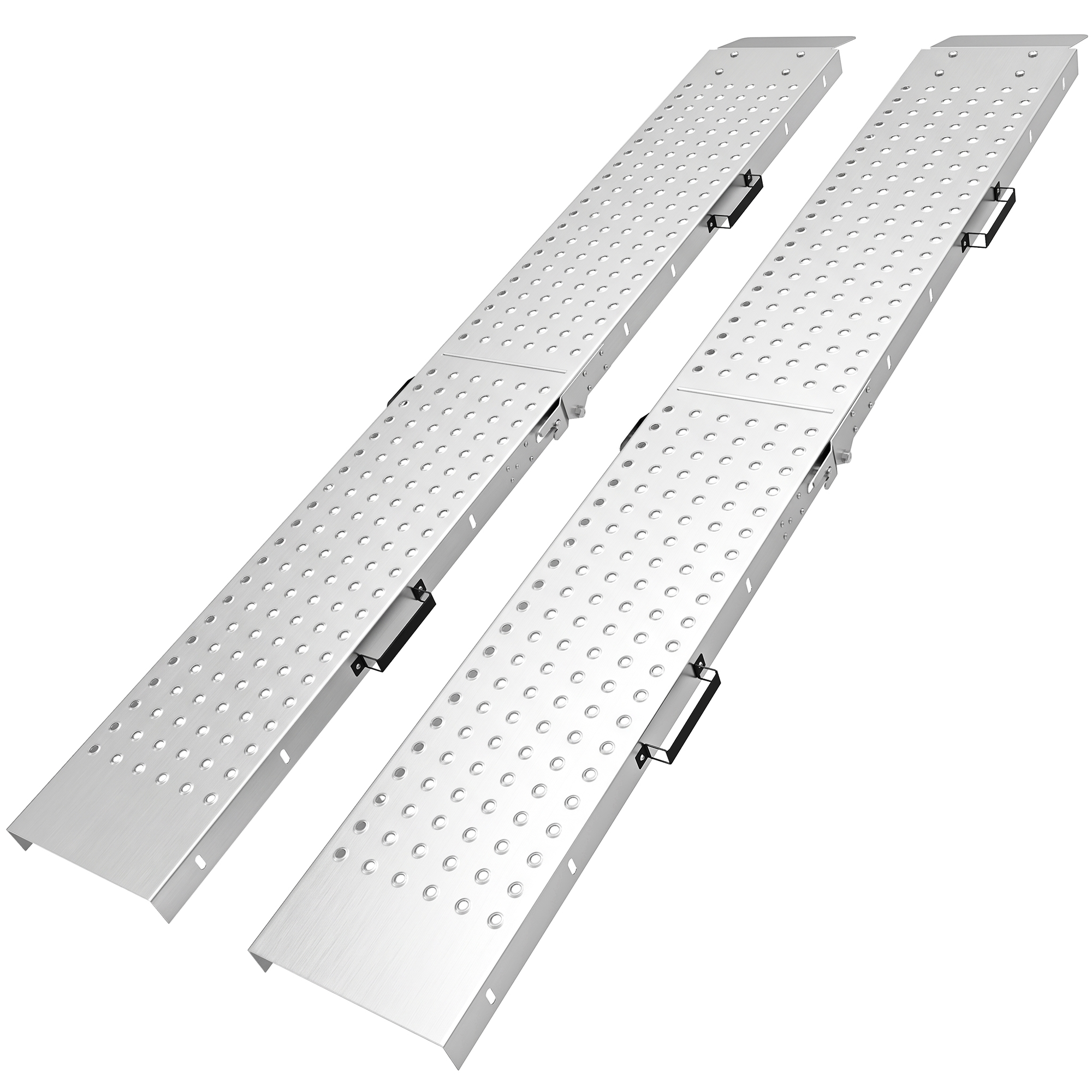 2er-set Klappbare Auffahrrampe Metall Schwellenrampe Mit Griffen Bis 400 Kg, Für Reifen Bis 22,5 Cm