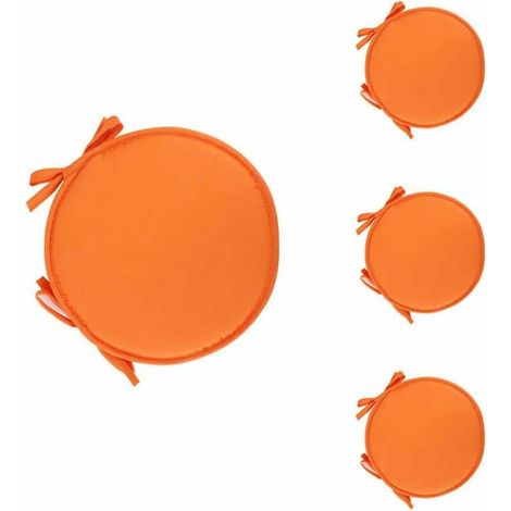 Memkey – Set Mit 4 Runden Stuhlkissen (38 Cm) – Weiches Polyester – Kordelzugverschluss – Für Küche, Esszimmer, Büro