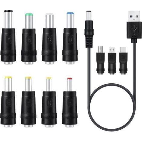 Universelles Usb-zu-dc-5v-stromkabel Mit 11 Anschlüssen Für Kamera, Tablet, Pc, Telefon (farben)