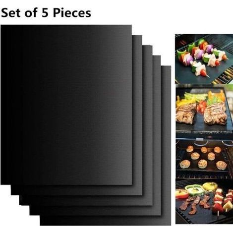 Grillmatten, 5er-set Kochmatten Für Grill Und Backofen - 40 Cm X 33 Cm Antihaft-grillmatten