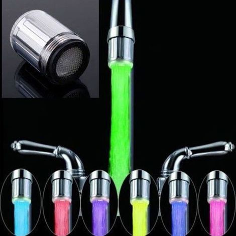 Led-armatur – 7 Wechselnde Farben – Spülbeckenbrause – Temperatursensor – Luftsprudler