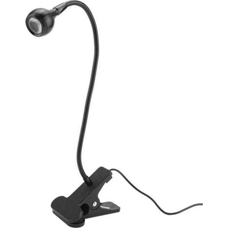 Mothinseeto Led-schreibtischlampe Mit Mini-nachtlicht Und Klemme Für Den Arbeitsplatz, Schwarz, Weiß