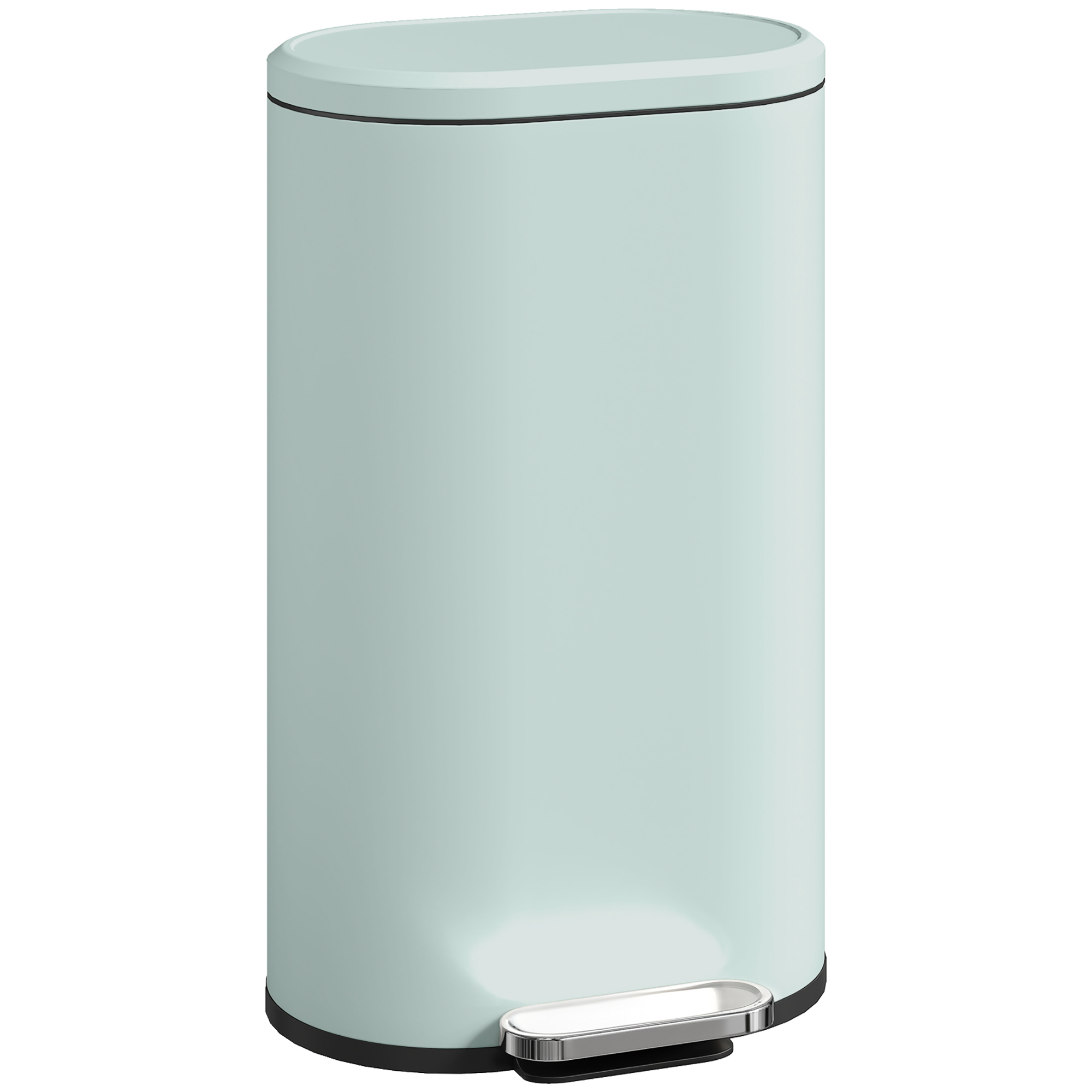 Mülleimer Küche 30 Liter Treteimer Mit Soft-close-deckel, Pedal Aus Metall, Grün, 36,5 X 31 X 61 Cm