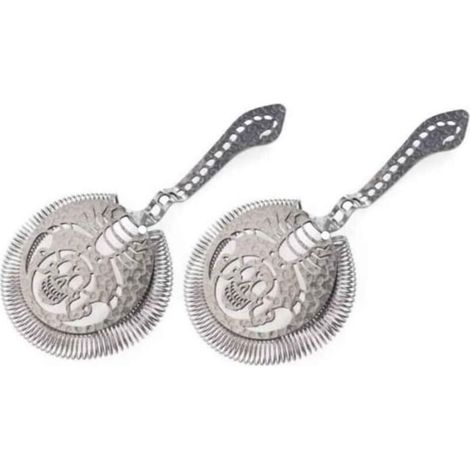 Csparcv 2-teiliges Professionelles Cocktail-siebset Mit Stabilitätskerbe, Skorpion-design, Edelstahl 304, Barzubehör, Mixologie-sieb