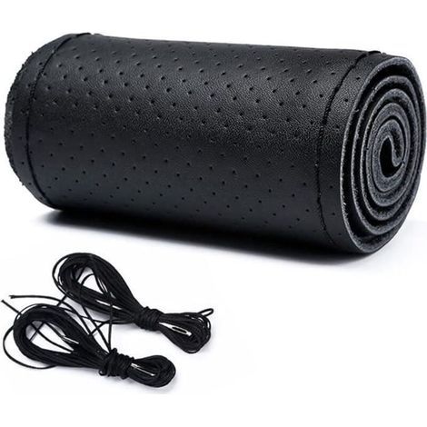 Universeller Autolenkradbezug Aus Rindsleder - Bininbox - Schwarz - 37-39 Cm