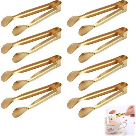 Set Mit 8 Edelstahl-eiszangen, Mini-vorspeisenzangen, Mini-zuckerzangen, Perfekt Für Bars, Hochzeiten, Partys, Küchen, Buffets Und Grills