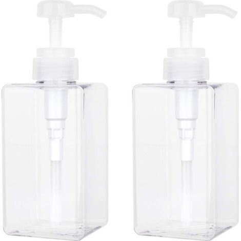 Aiperq 450-ml-seifenspender, 2er-pack Leere Kunststoff-pumpflaschen Für Küche Und Bad – Transparent