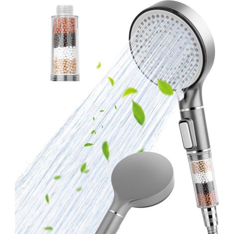 Csparcv Hochdruck-duschkopf Mit Hartwasserfilter Und 5 Modi, Universeller, Leistungsstarker Duschkopf Mit Filterperlen Für Hartes Wasser Bei Niedrigem Wasserdruck