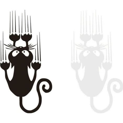 Autoaufkleber – Zgeer – 2 Stück – Katzenpfoten-motiv – Schwarz-weiß – Größe 15 X 30 Cm