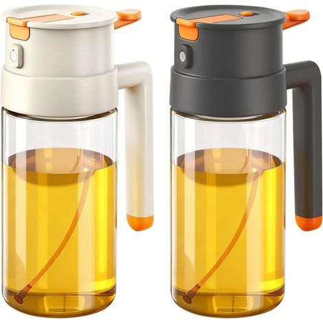 Set Mit 2 X 650 Ml Ölsprühern Für Speiseöl, Olivenölflasche, 2-in-1 Ölspender Und Sprüher, Küchenutensilien Zum Kochen, Für Salate Und Zum Grillen