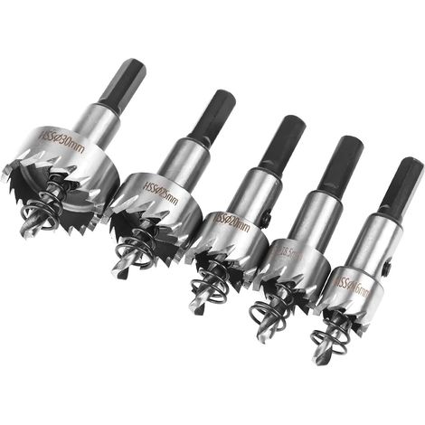 Flintronic Lochsägen-set, 5-teiliges Hss-kobalt-kernbohrer-set Ø16/18,5/20/25/30 Mm, Lochsäge Aus Hochfestem Stahl, Stahl, Edelstahl, Geeignet Für Holz, Kunststoff Und Metall