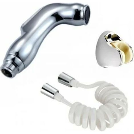 Csparcv Toiletten-bidet-sprühgerät, Multifunktionales Handbrause-bidet, Sprühpistole Mit Druckknopfbedienung, Wasserauslass Per Knopfdruck (mit 1,5 M Langem, Federbelastetem Schlauch + Perforierter Ha