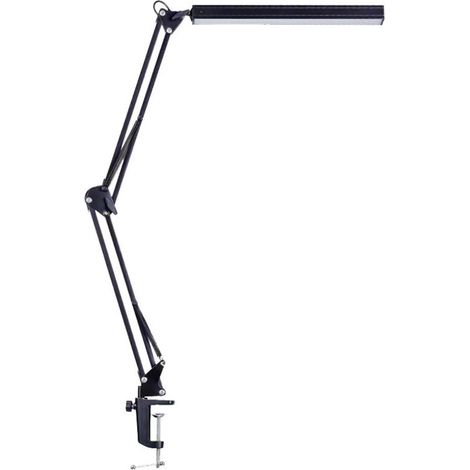 Led-schreibtischlampe, Verstellbarer Schwenkarm, Usb-anschluss Und Klemme, Schwarz, 3 Beleuchtungsmodi, 3 Farbtemperaturen, Dimmbar, Augenschutz
