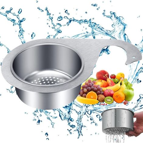 Csparcv 1 Stück Edelstahl-schwanensieb Für Spülbecken, Küchenspülensieb, Herausnehmbarer Multifunktionaler Abtropfkorb Zum Filtern Von Küchenabfällen Und Waschen Von Gemüse