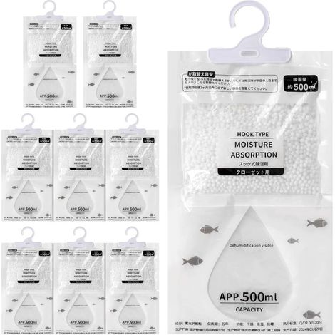 Hängender Luftentfeuchter, Schrank-luftentfeuchter, Feuchtigkeitsabsorberbeutel, Feuchtigkeitsabsorber (9er-packung, 500 Ml)