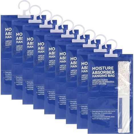Hängende Luftentfeuchter, Feuchtigkeitsabsorber Für Kleiderschränke, 9er-packung À 100 G, Anti-schimmel-luftentfeuchter-beutel, Feuchtigkeitssperre Für Keller, Schlafzimmer Und Waschküchen