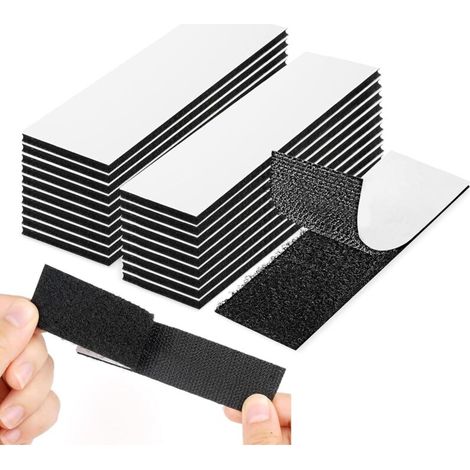Doppelseitige Kratzklebestreifen, Extra Starker Klebstoff (schwarz, 20 Mm X 100 Mm - 20 Stück)