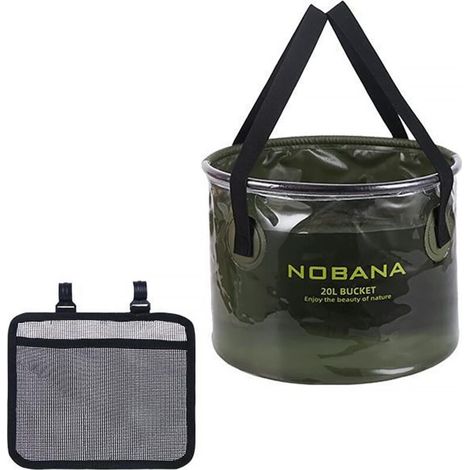 Faltbarer Eimer, 20 L, Tragbarer Falteimer Mit Seitlicher Netztasche Für Camping, Angeln, Partys, Gartenarbeit, Reisen, Wandern, Waschen, Faltbares Becken, Faltbarer Wasserkrug