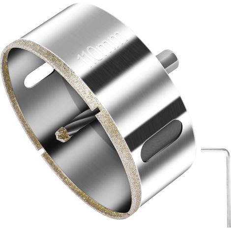 Flintronic 110-mm-diamant-lochsäge, Diamantbohrer Mit Zentrierspitze, Fliesenlochsäge Mit Diamantbeschichtung Zum Schneiden Von Glas, Fliesen, Keramik Und Marmor