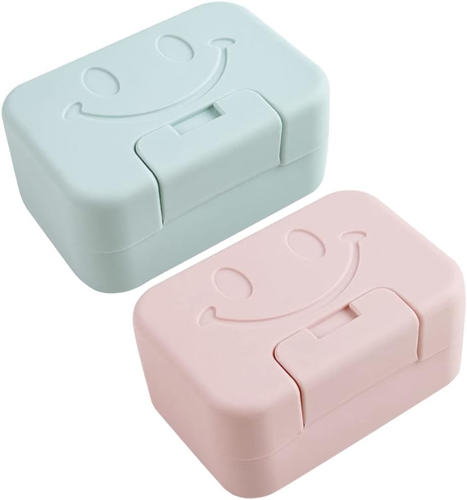 Reise-seifenbox，triumph 2er-pack Kunststoff-seifenschale Mit Deckel Leicht Zu Reinigende Seifen-aufbewahrungsbox Für Badezimmer, Dusche Und Küche