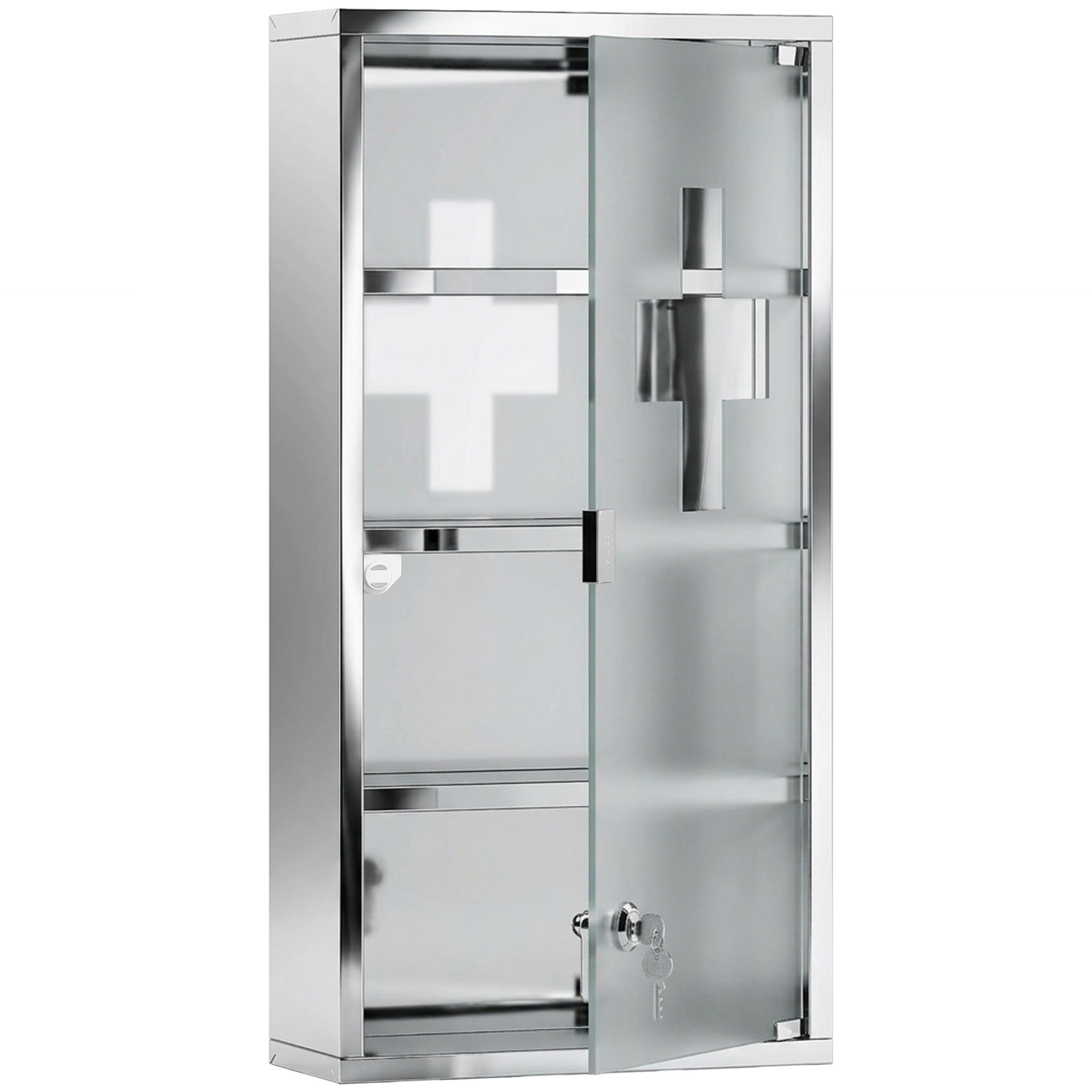 Medizinschrank Mit Vier Ablagen Aus Edelstahl, 30 X 12 X 60 Cm