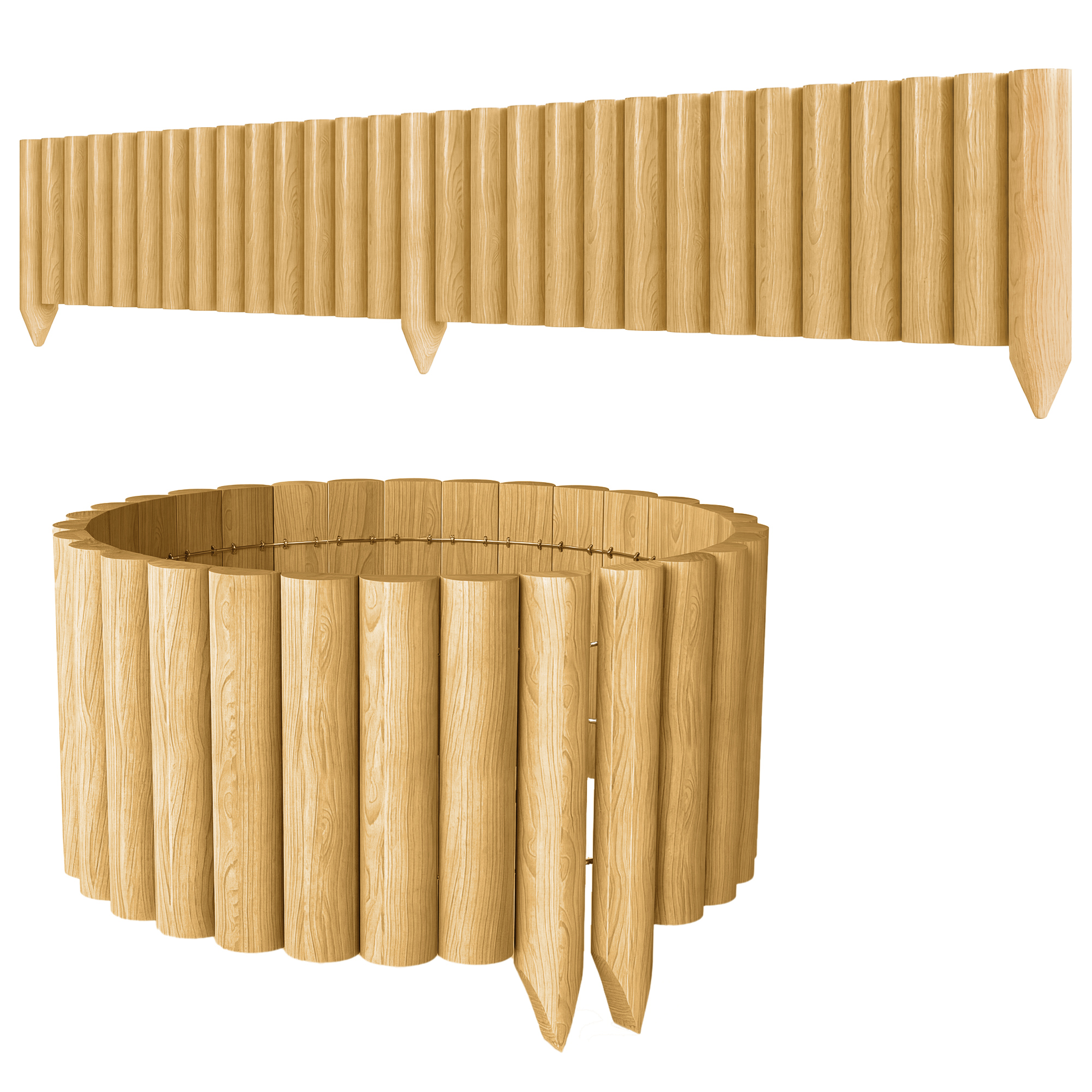 Gartenpaneel Aus Holz, Langlebig Und Einfach Zu Montieren, Dekoratives Paneel Für Terrasse, Césped Camino, 176 X 38 Cm, Natur