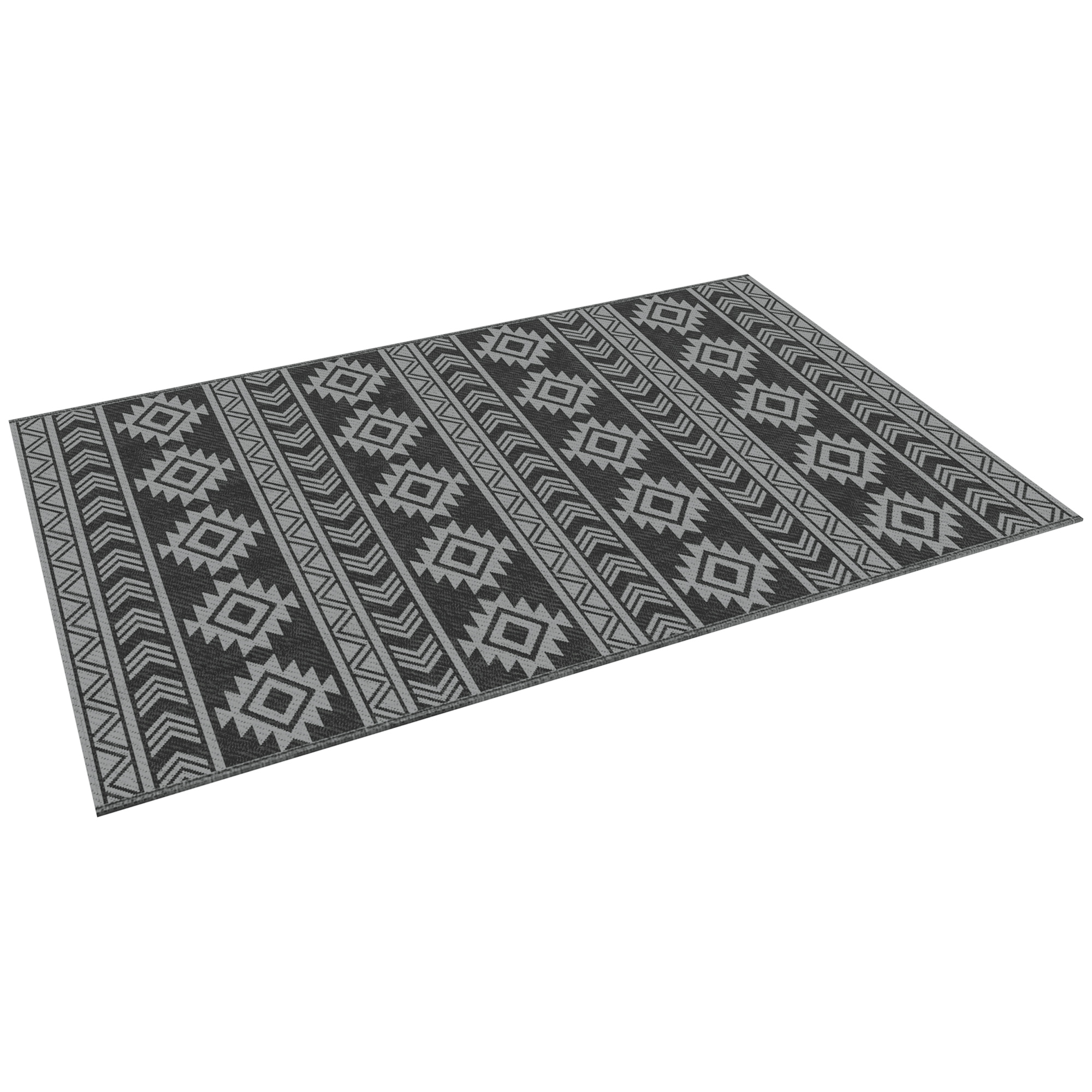 Wendbare Outdoor-decke 182 X 274 Cm, Wasserdicht, Uv-beständig, Für Wohnmobilreisen, Schwarz Und Grau