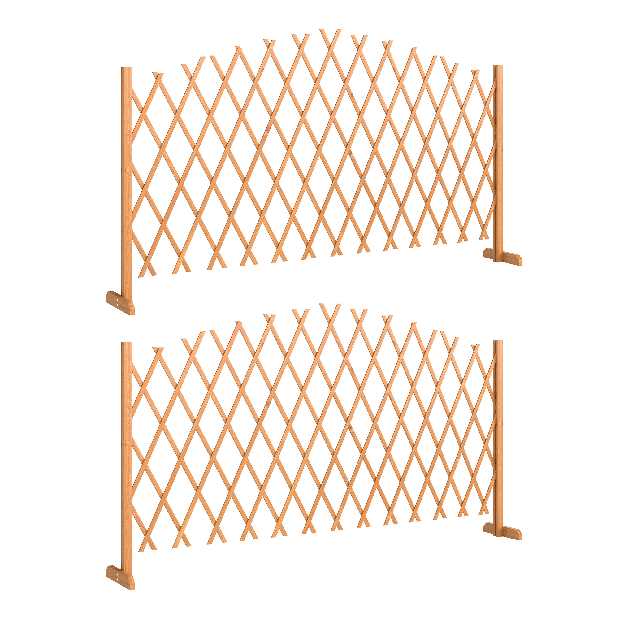 Zweiteiliges Sicherheitsgitter, Ausziehbares Scherengitter, Freistehendes Gitter Mit Füßen, 180 X 30 X 103 Cm, Braun