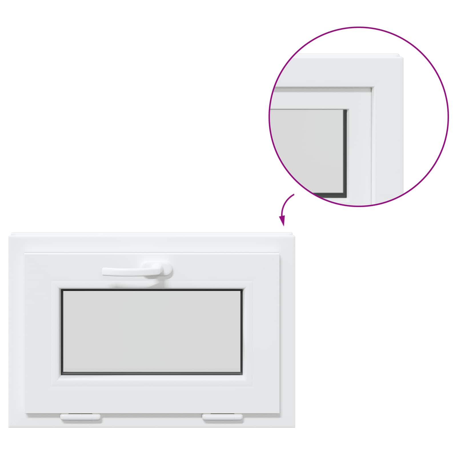 Kippfenster Für Den Keller Risor 65 X 45 Cm Pvc Und Glas Vidaxl
