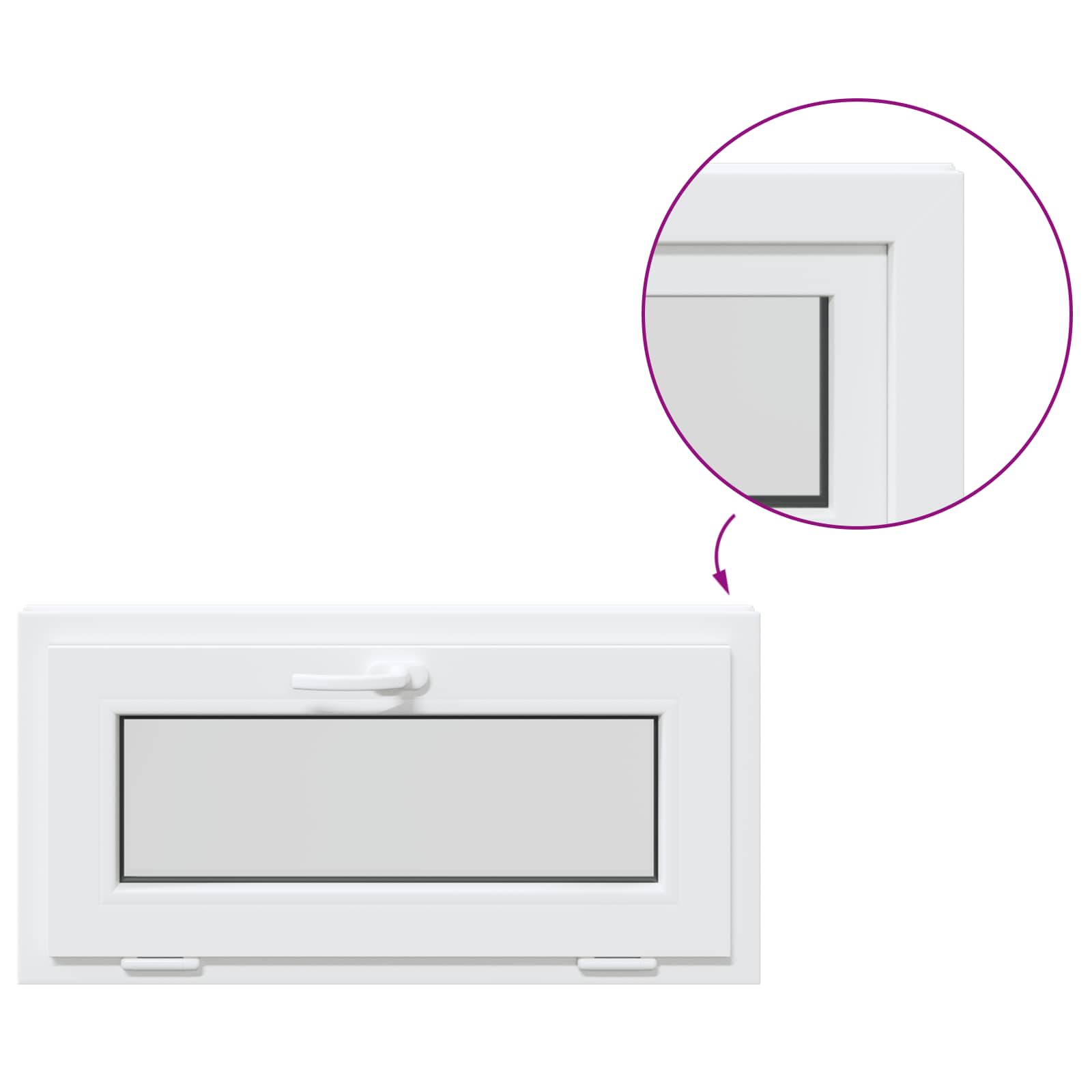 Kippfenster Für Den Keller Risor 85 X 40 Cm Pvc Und Glas Vidaxl