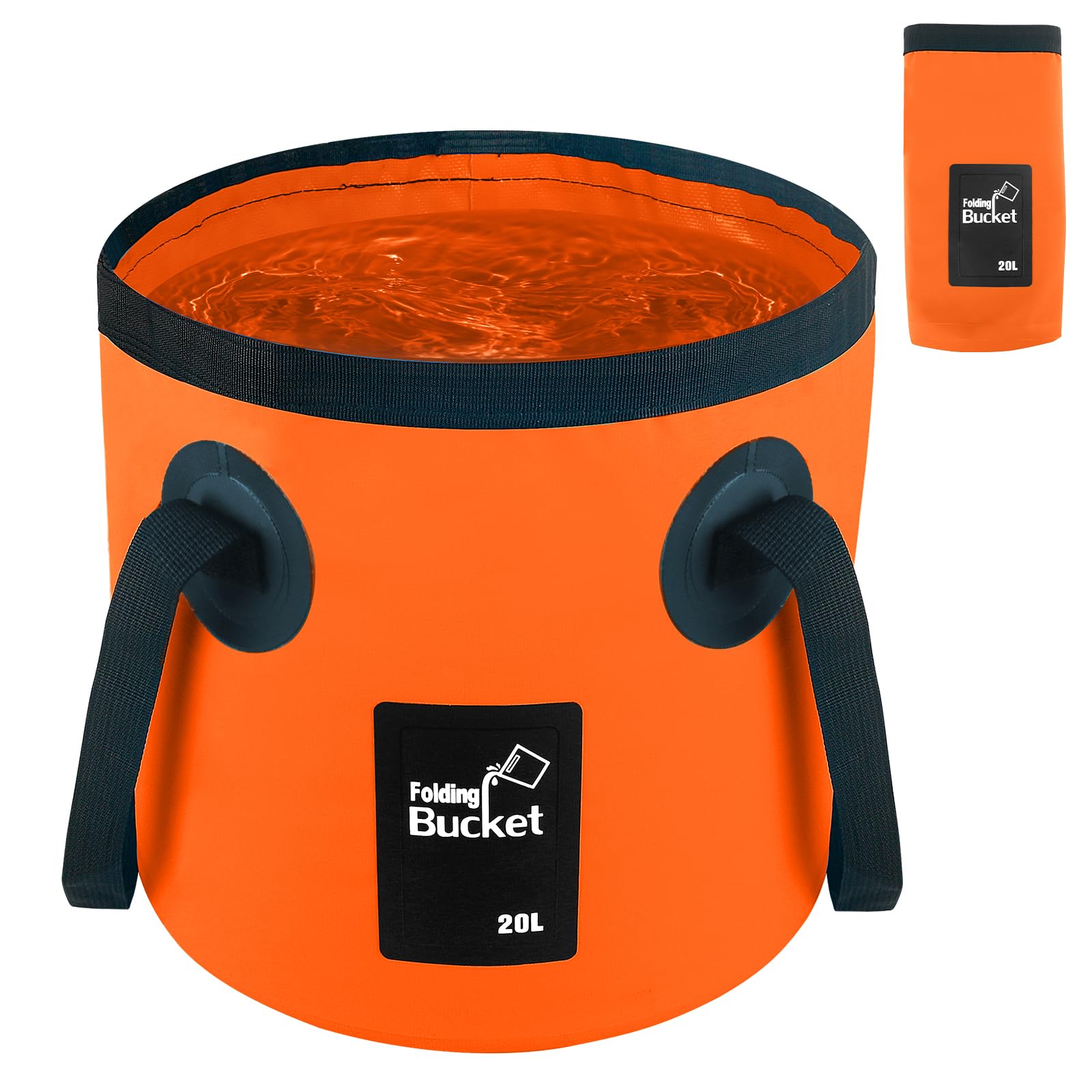 Faltbarer 18-liter-eimer Mit Griff, Ideal Für Den Außenbereich, Faltbarer Eimer Zum Autowaschen