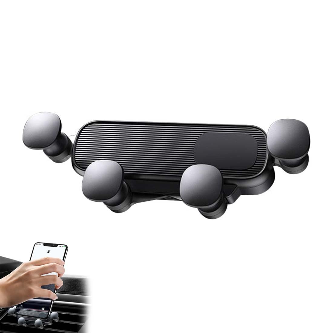 Handyhalterung Fürs Auto – Wird Am Lüftungsschlitz Befestigt, Ist Robust Und Eignet Sich Für Lange Fahrten Und Zum Musikhören.