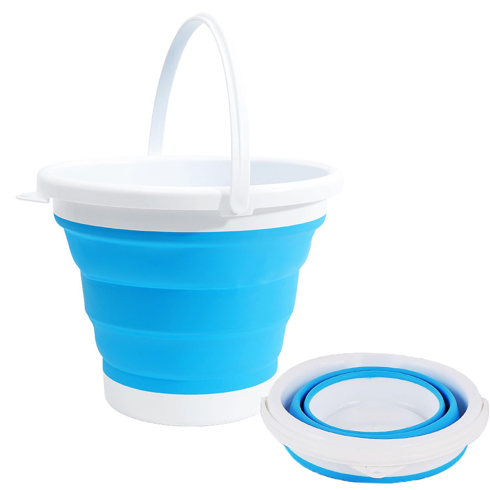 Kleiner, Faltbarer 3-liter-eimer – Tragbarer Und Platzsparender Falteimer – Blau