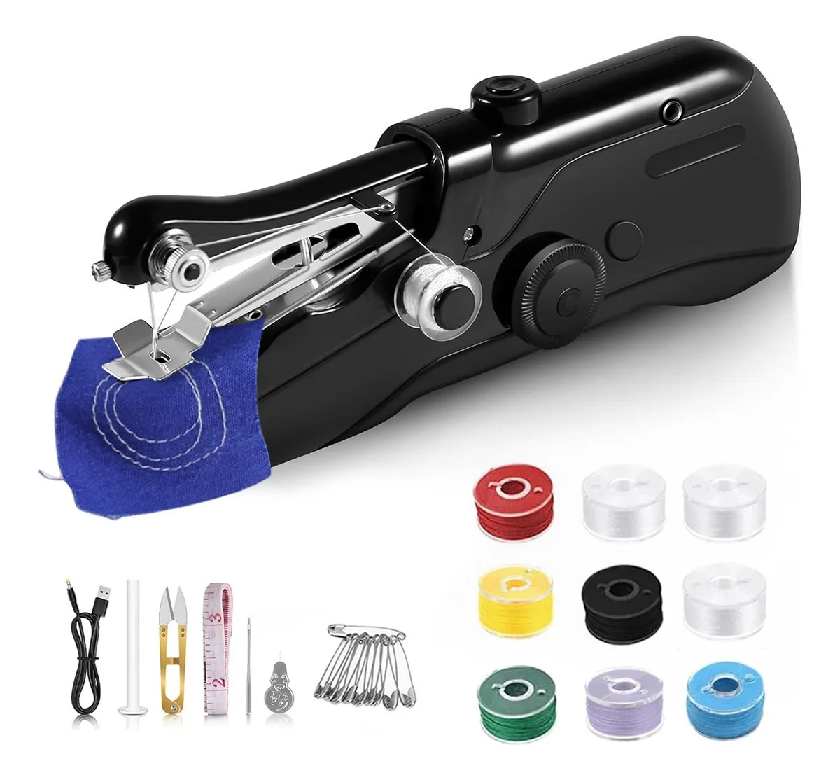Tragbare, Kabellose Nähmaschine, Mini-nähmaschine, Ideal Für Anfänger Bastelbedarf (schwarz)