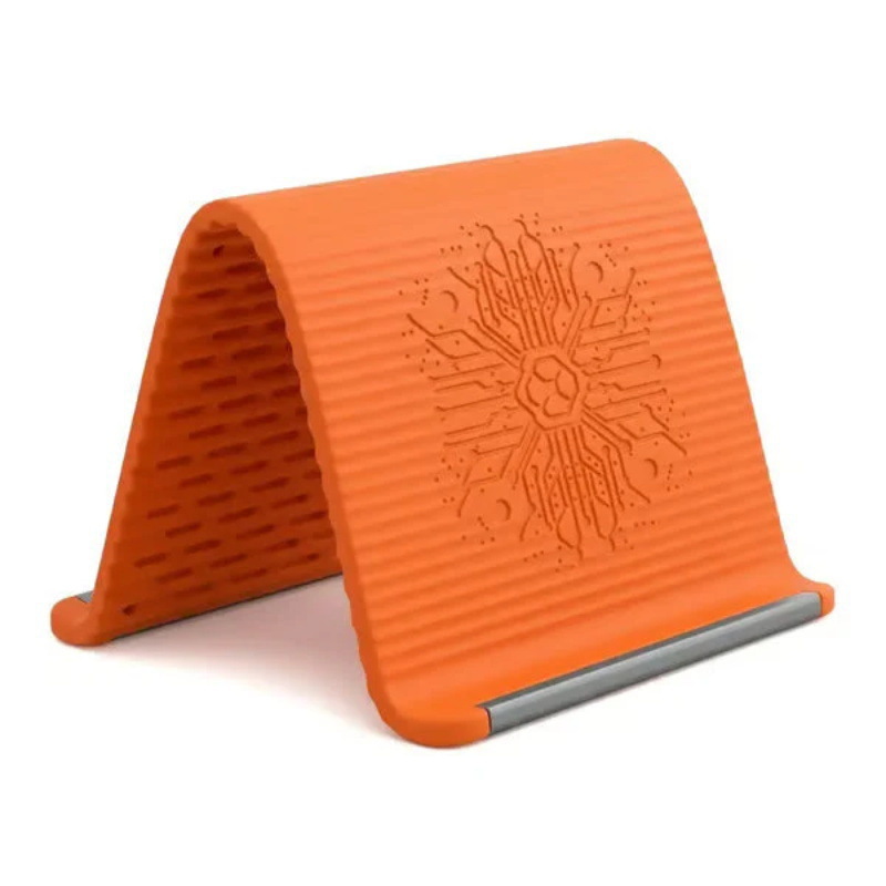 Faltbarer Handyhalter Aus Silikon, Hergestellt Aus Einer Aluminiumlegierung, Flexibel Und Verstellbar, Rutschfest (orange)