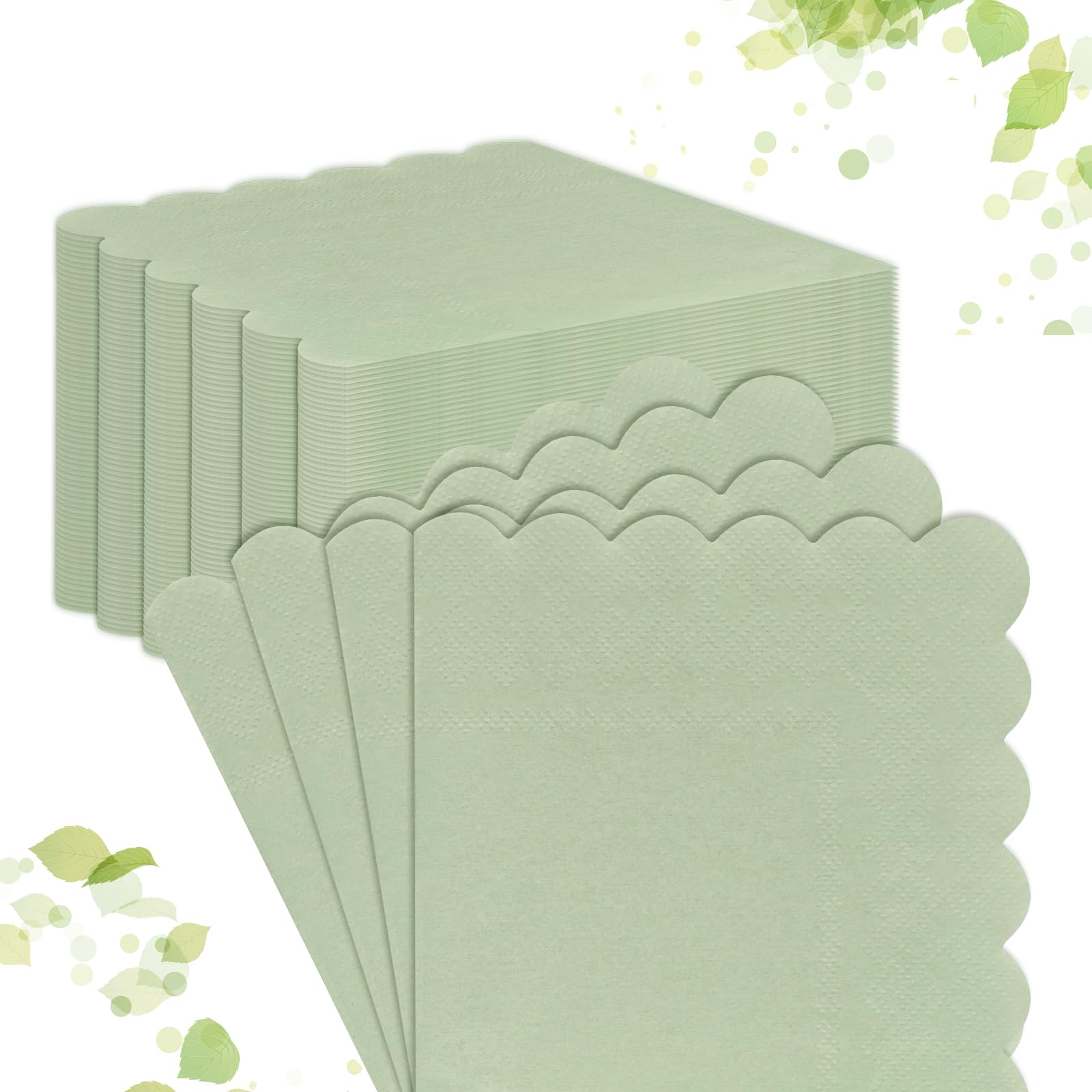 Grüne Servietten, 120 Stück. Salbeigrüne Servietten, Ideal Für Geburtstage, Hochzeiten Und Picknicks.