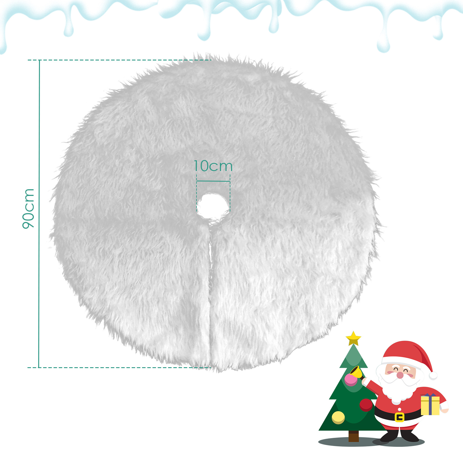 Wolketon Weihnachtsbaumdecke Christbaumteppich Decke Schmuck Christbaumdecke 90cm