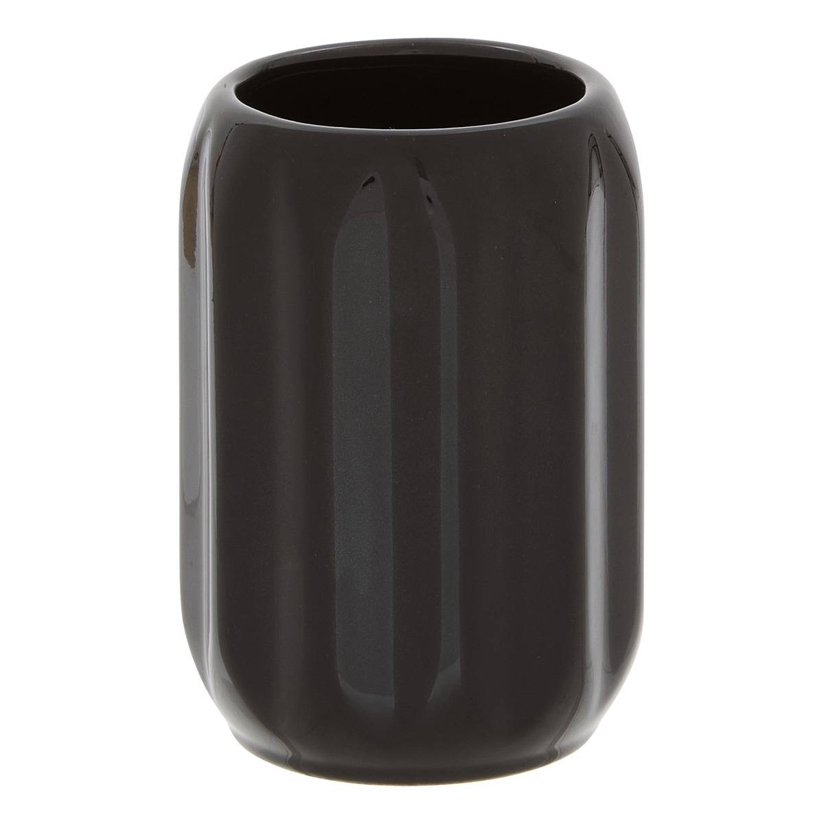 Colorama-zahnbürstenhalter Aus Keramik, D. 8 X H. 12 Cm, Schwarz - 5five