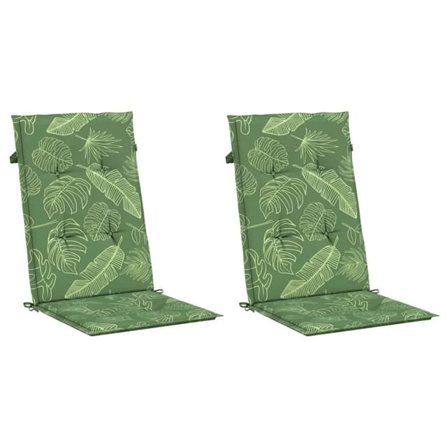 vidaXL Hochlehner-Auflagen 2 Stk Blattmuster Stoff 361265