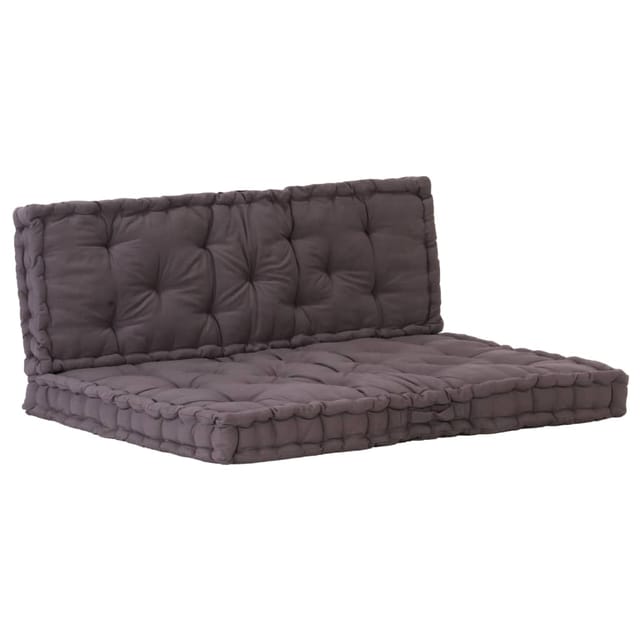 vidaXL Palettenauflagen 2 Stk Baumwolle Anthrazit 3053635