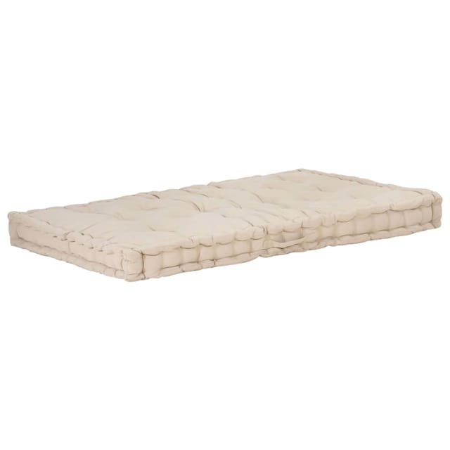 vidaXL Palettenkissen Baumwolle 120x80x10 cm Beige 48680