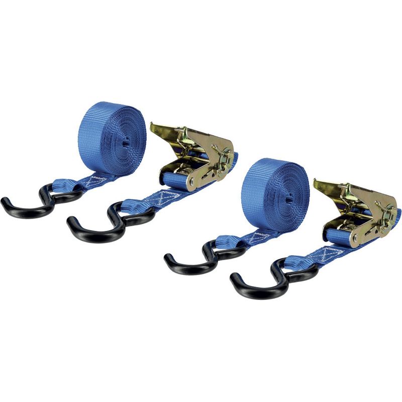 Set Mit 2 Ratschen-zurrgurten – S-haken – 500 Kg – 5 M X 25 Mm