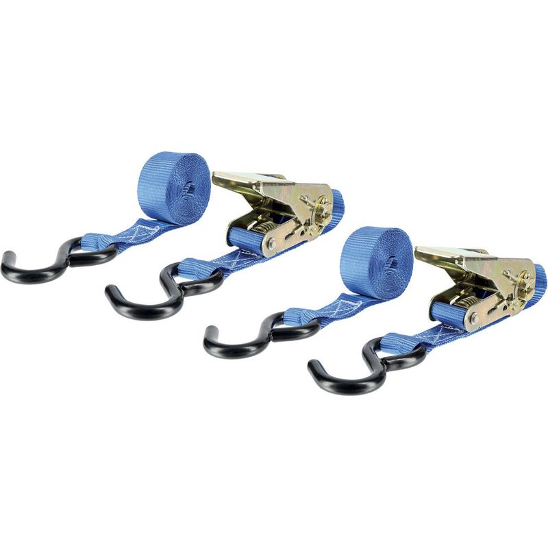 Set Mit 2 Ratschen-zurrgurten – S-haken – 500 Kg – 2,5 M X 25 Mm